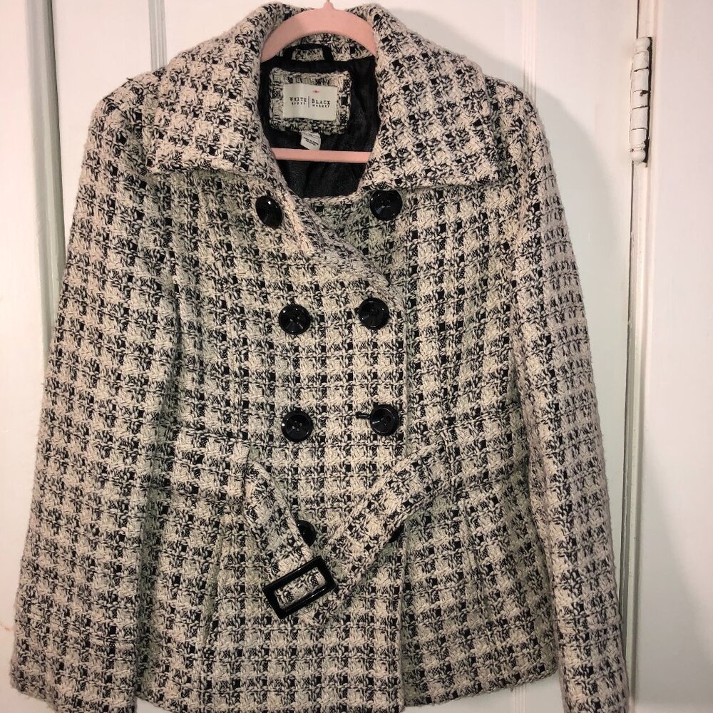 White House Black Market Tweed Pea Coat size M